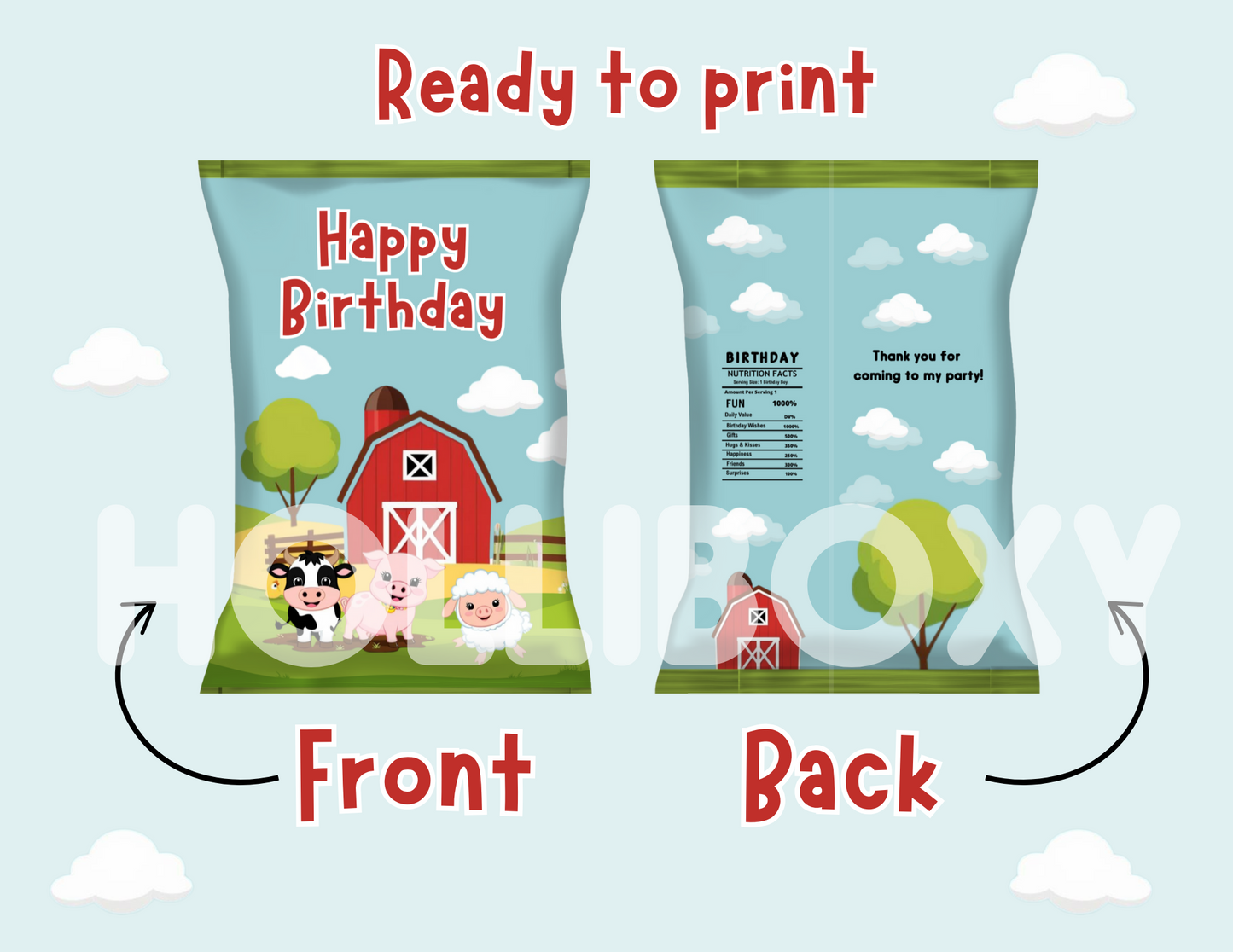 Farm Theme Chip Bag Digital
