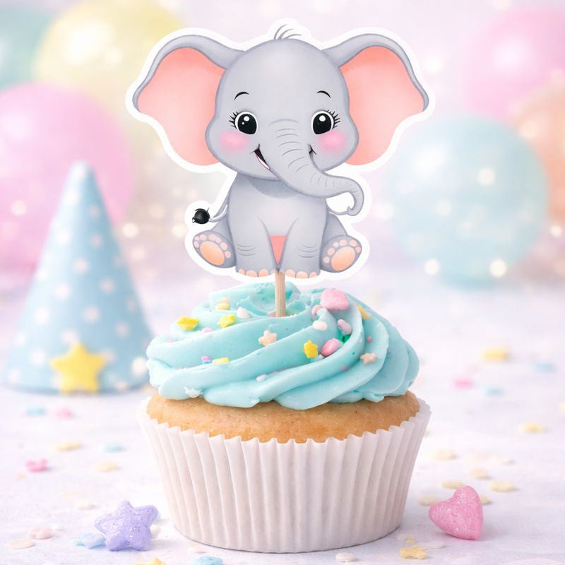 Elephant Cupcake Toppers - 12pcs.